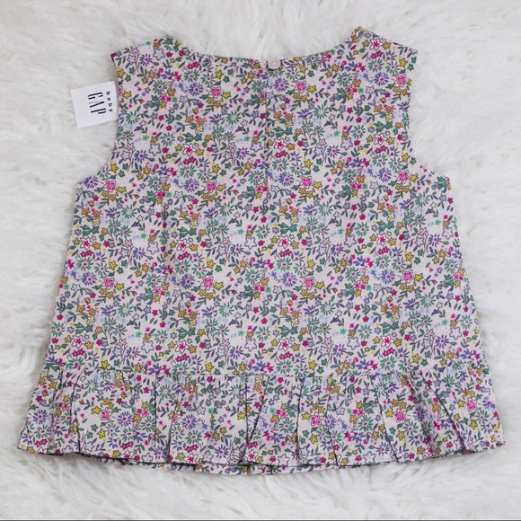 NWT Baby Gap Colorful Floral Peplum Print Tank Top - Picture 7 of 8